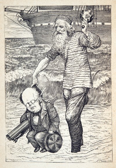 Soutenant chaque homme au sommet de la marée, de La Chasse au Snark, une Agonie en Huit Crises, par Lewis Carroll, pub. 1876 - Henry Holiday