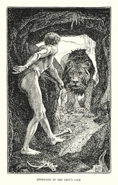 Androclès dans la grotte du lion - Henry Justice Ford