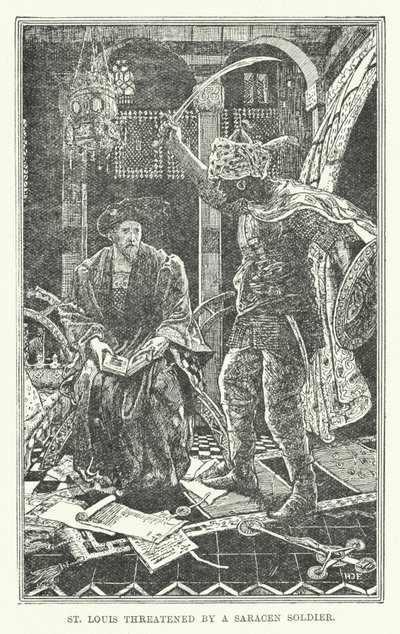 Saint Louis menacé par un soldat sarrasin - Henry Justice Ford