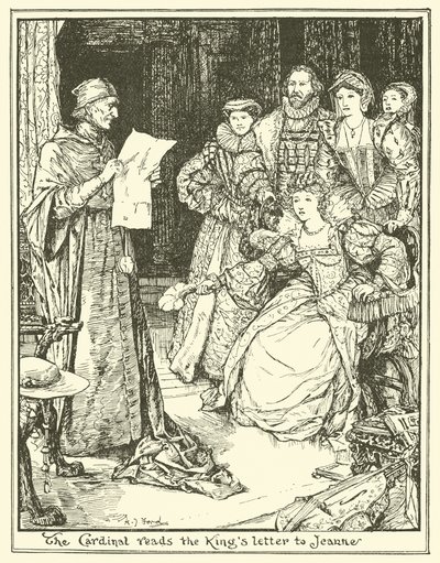 Le cardinal lit la lettre du roi à Jeanne - Henry Justice Ford