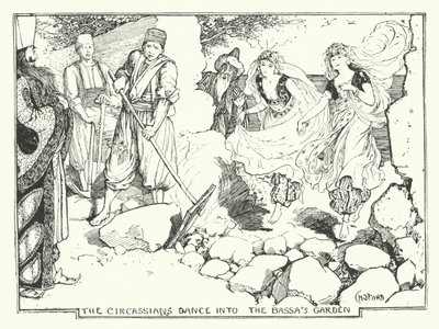Les Circassiens dansent dans le jardin du Bassa - Henry Justice Ford