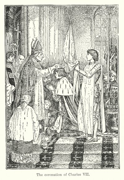 Le couronnement de Charles VII (lithographie) - Henry Justice Ford