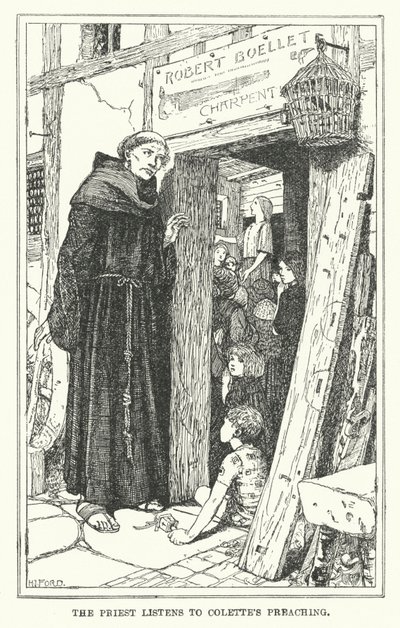 Le prêtre écoute la prédication de Colette - Henry Justice Ford