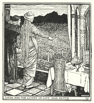 Ce sont les lumières de la vie dit la Mort (lithographie) - Henry Justice Ford