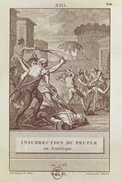 Insurrection du peuple américain en 1768, gravée par David - Henry Le Jeune