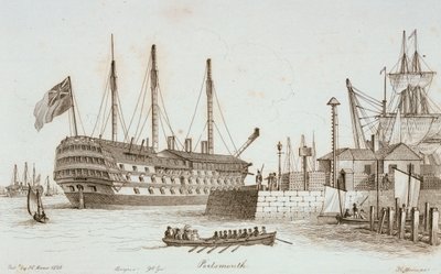 Esquisses de navires dans le port de Portsmouth - Henry Moses