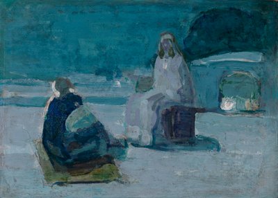 Étude pour Christ et Nicodème sur un toit, vers 1923 - Henry Ossawa Tanner