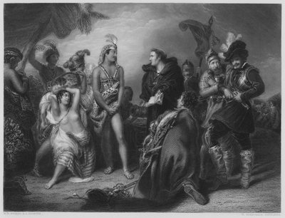 Espagnols et Péruviens (gravure) - Henry Perronet (after) Briggs