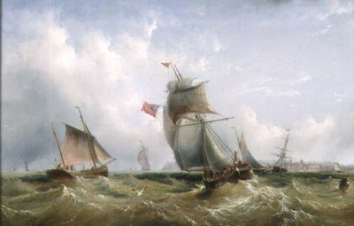 Navires au large de la côte - Henry Redmore
