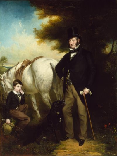 Sir John Henry Lethbridge et fils / Peint par H.R.Graves - Henry Richard Graves