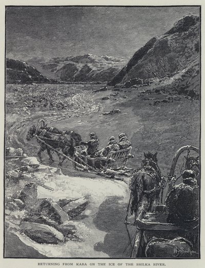 Retour de Kara sur la glace de la rivière Shilka - Henry Sandham