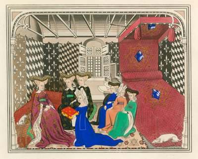 Christine de Pisan présentant son livre à la reine de France, début du XVe siècle - Henry Shaw