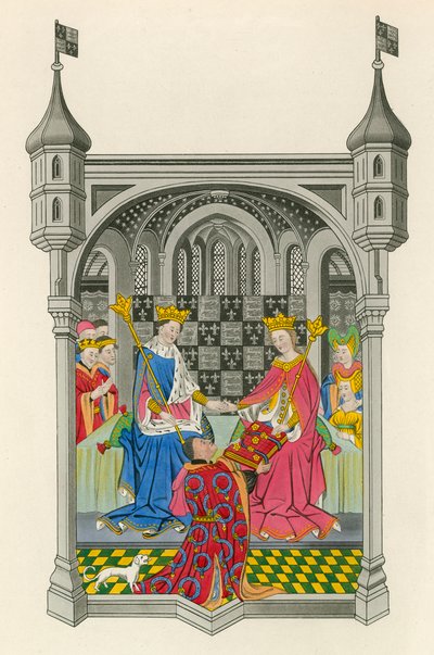 John Talbot, Comte de Shrewsbury, présentant son livre à la reine Marguerite, illustration de 