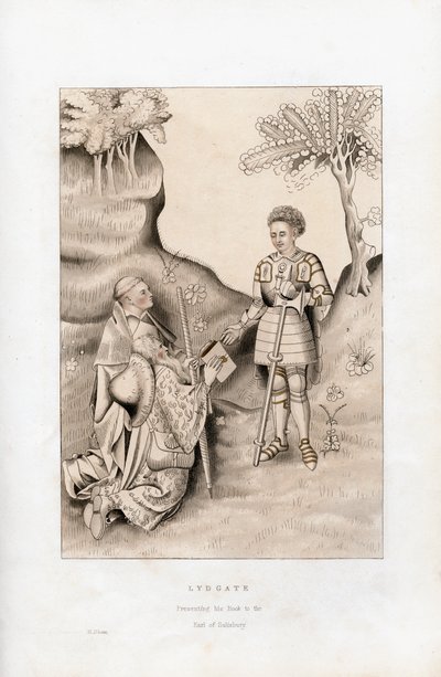 Lydgate présentant son livre au comte de Salisbury - Henry Shaw