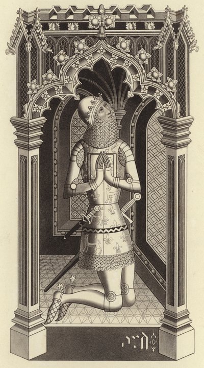 Le Prince Noir, vers 1355, de la chapelle Saint-Étienne, Westminster - Henry Shaw