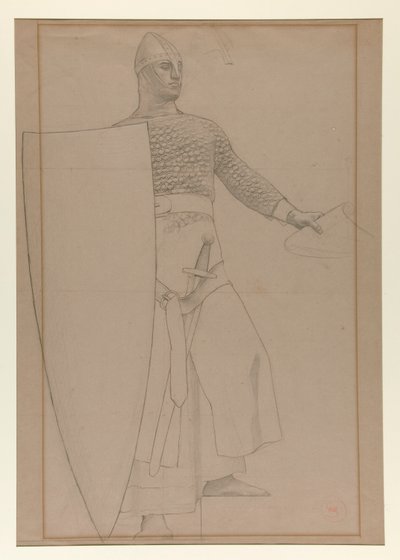 Sans titre [Étude au graphite de la décoration murale dans la salle de réunion du bâtiment Prudential Life Insurance à Newark, New Jersey] - Henry Siddons Mowbray