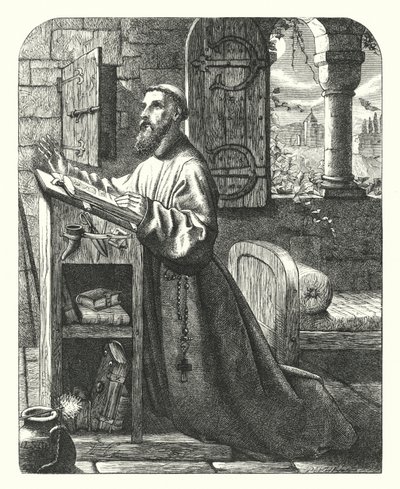 Inscription dans un ermitage (gravure) - Henry Stacey (after) Marks