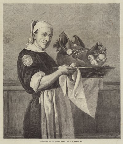 Apportant la tête de sanglier - Henry Stacey Marks