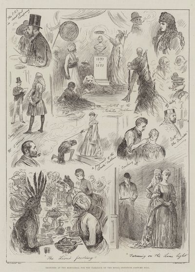 Croquis à la répétition des tableaux du bal costumé de l
