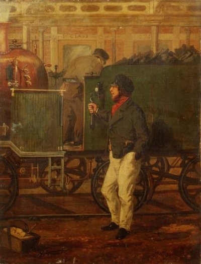 Un conducteur de locomotive près d