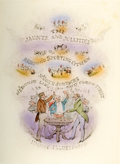 Frontispice, Jorrockss Jaunts and Jollities, hautement illustré, 1838 - Henry Thomas Alken