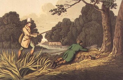 Pêche au brochet, aquatinte par I. Clark, pub. par Thomas McLean - Henry Thomas Alken
