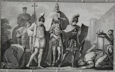 Henri et Louis conduisant le Pape au château de Torci, gravé par Saunders, illustration de 