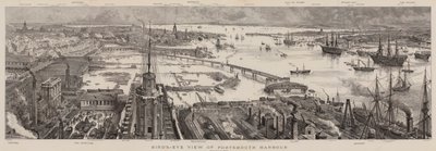 Vue aérienne du port de Portsmouth - Henry William Brewer