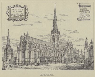Vieille cathédrale St Paul, depuis le nord-est - Henry William Brewer