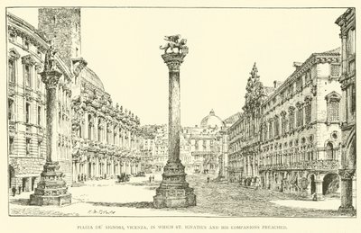 Piazza dei Signori, Vicenza, où Saint Ignace et ses compagnons prêchaient (gravure) - Henry William Brewer