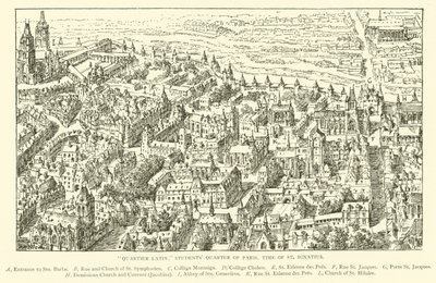 "Quartier Latin," quartier des étudiants de Paris, époque de St Ignace - Henry William Brewer