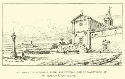 Saint Pietro in Montorio, Rome, site traditionnel du martyre de Saint Pierre (gravure) - Henry William Brewer