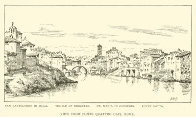 Vue depuis Ponte Quattro Capi, Rome - Henry William Brewer