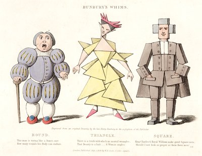 Rond, triangle et carré, de Bunburys Whims, 1828 - Henry William after Bunbury