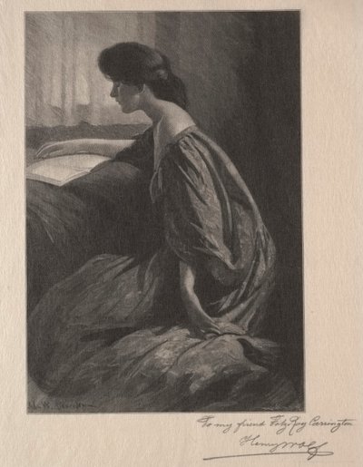 Fille lisant à une fenêtre - Henry Wolf