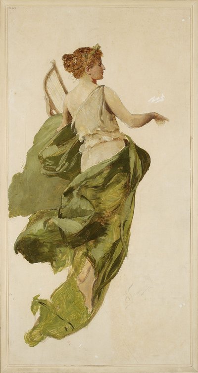 Allégorie de la musique, esquisse pour le projet du rideau de scène du théâtre Słowacki de Cracovie. - Henryk Siemiradzki