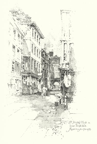 Maison du Dr Johnson, Inner Temple Lane, y a résidé de 1760 à 1765 - Herbert (after) Railton