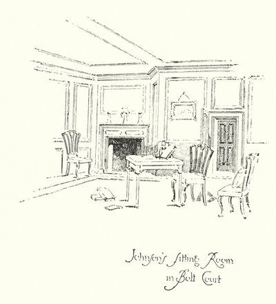 La salle de séjour du Dr Johnson à Bolt Court, Londres - Herbert (after) Railton