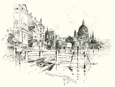 Cathédrale Saint-Paul, Londres, depuis Maiden Lane Stairs - Herbert (after) Railton