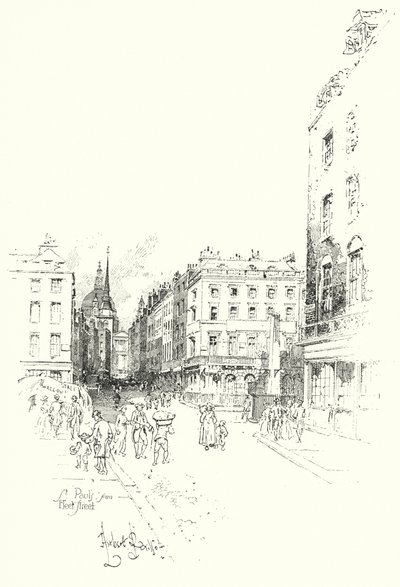 Cathédrale Saint-Paul, depuis Fleet Street, Londres - Herbert (after) Railton