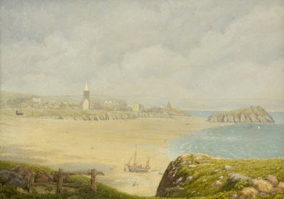 Tenby, la plage (huile sur toile) - Herbert Isambard Owen