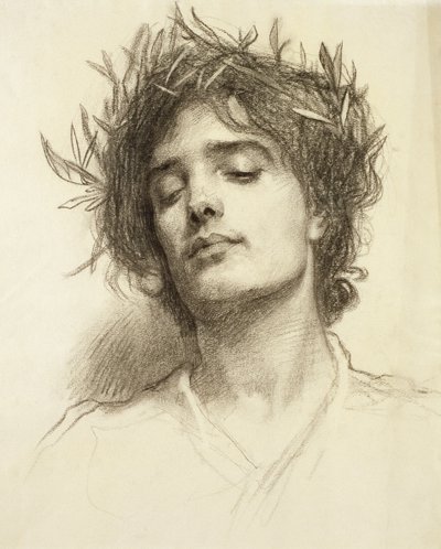 Figure avec une couronne de laurier - Herbert James Draper