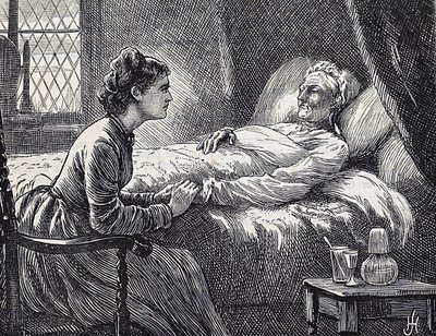 Une fille au chevet de sa mère mourante - Herbert Johnson