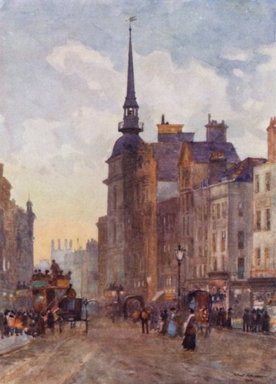 Vue de Ludgate Hill depuis les marches de St Paul