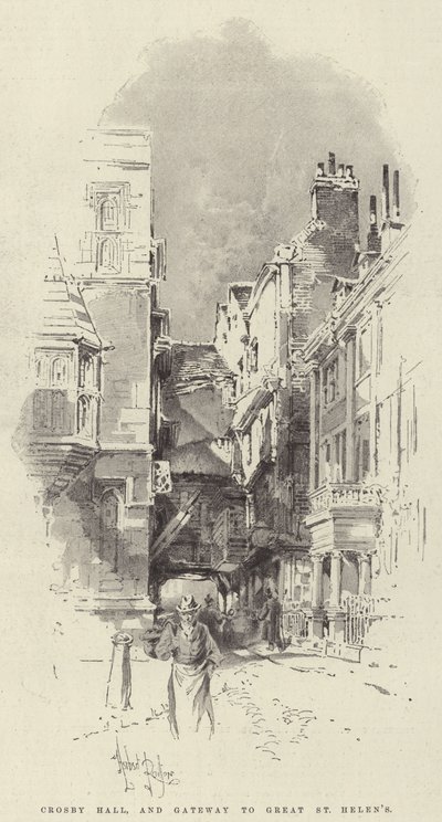 Crosby Hall, et portail de Great St Helen