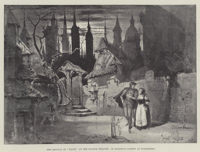 La reprise de Faust au Lyceum Theatre, dans le jardin de Martha à Nuremberg - Herbert Railton