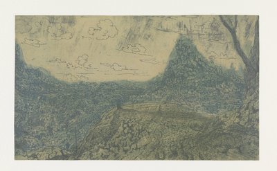 Paysage de montagne avec une crête, première version - Hercules Segers