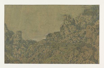 Paysage de montagne avec un plateau - Hercules Segers