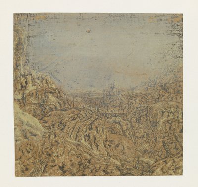 Paysage rocheux avec gorge, première version - Hercules Segers