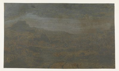 Vallée avec une rivière et une ville avec quatre tours - Hercules Segers